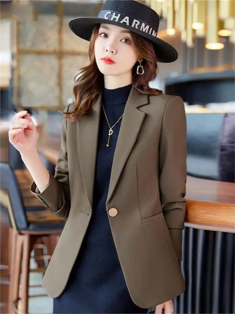 

Faionable повседневный женский весенне-осенний костюм Jaet Cleanfit Sle ort Length Long Sve Офисная одежда на одной пуговице