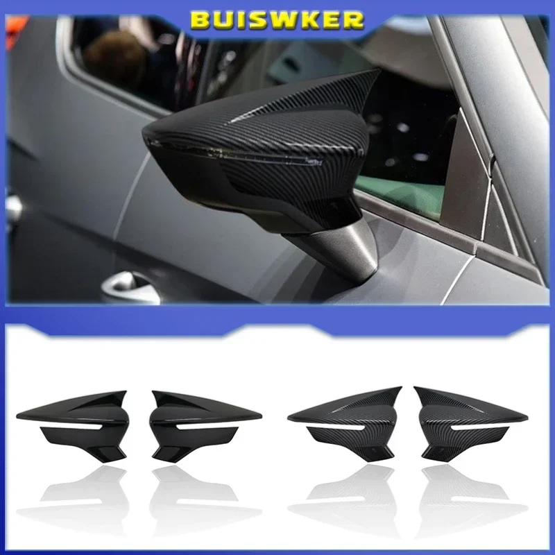 SEAT LEON 5F/MK3 2 PCS PIANO BLACK COLOR MIRROR COVER 2012-2021 MODEL YEAR BREAK CAR ACCESSORY NEW SEASON DESIGN ÇERÇEVE