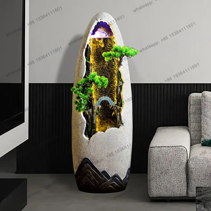 Fountain, flowing water ornament, home porch, floor decoration, water feature housewarming, office goods