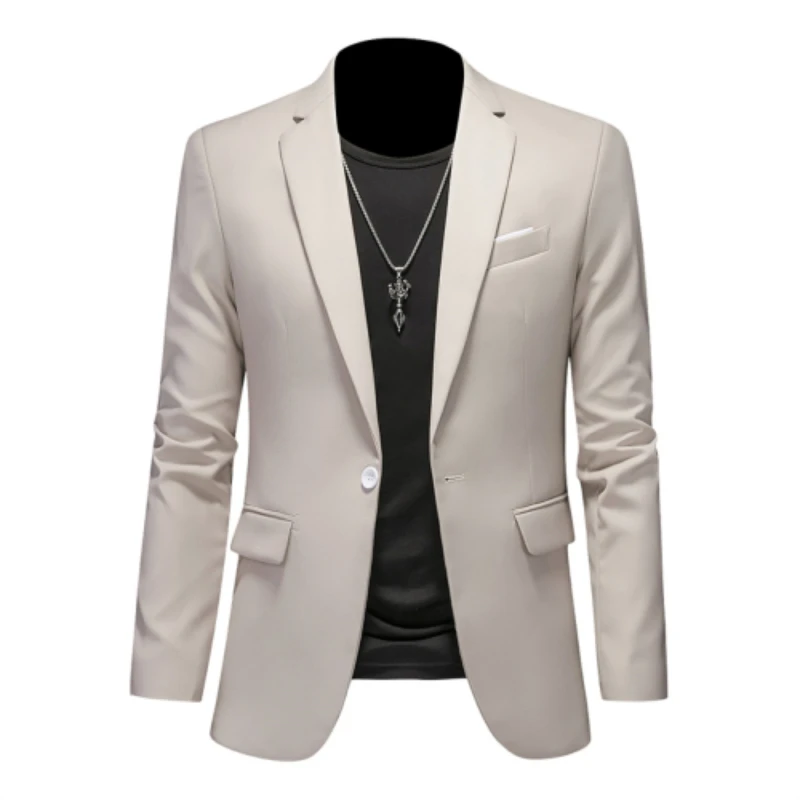 15-color boutique fashion suit 6XL men\'s slim groom wedding suit jacket business office suit casual solid color suit jacket