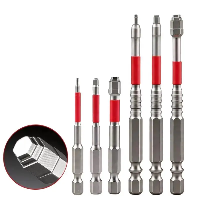 Magnetic Screwdriver Set 3/6Pcs 65/100mm Rust Resistant Electric Drill Bits for Daily Home Repair Tasks