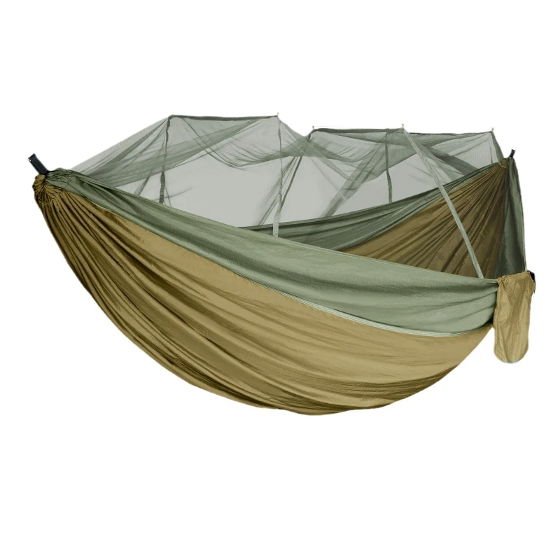 

Single and Double Size Nylon Fabric Portable Travel Outdoor Camping Hanging Sleeping Hammock with Mosquito Net