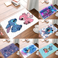 MINISO Disney Stitch Print Welcome Mat Non Slip Machine Washable Door Mat for Living Room Bedroom Decor Rug Kitchen Floor Mat