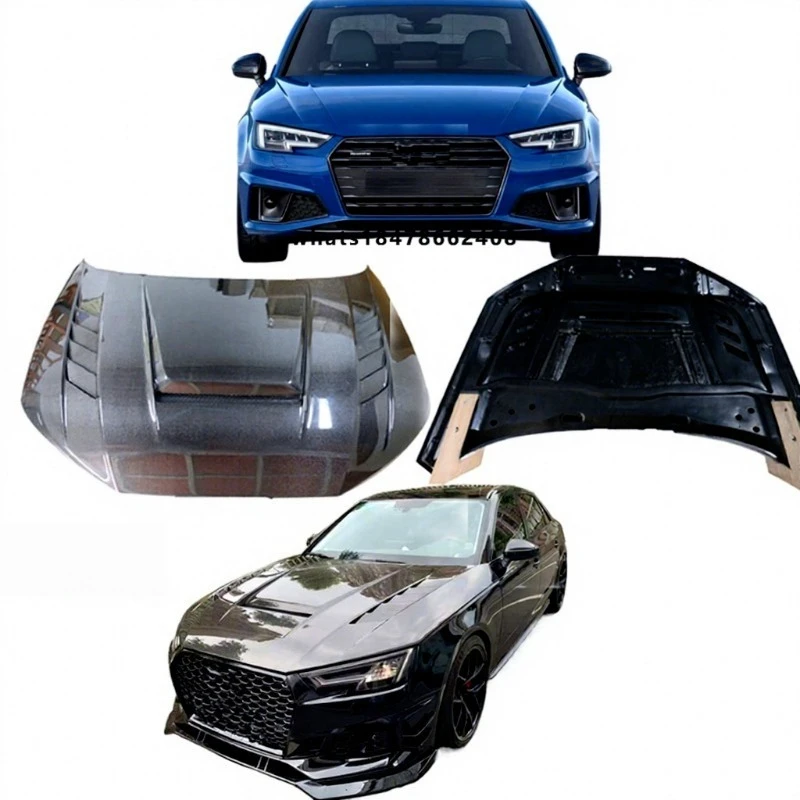 

New Customised Black Carbon Fibre Bonnet for RS4 S4 A4 B9 B9.5 with Bolt-On Attachment and Bolts Included