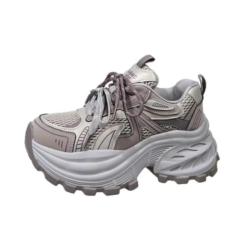 

Новые женские повседневные спортивные кроссовки на толстой подошве, увеличивающие рост, в стиле «dad shoes», весенняя новинка, уличная мода, ретро, для отдыха и спорта