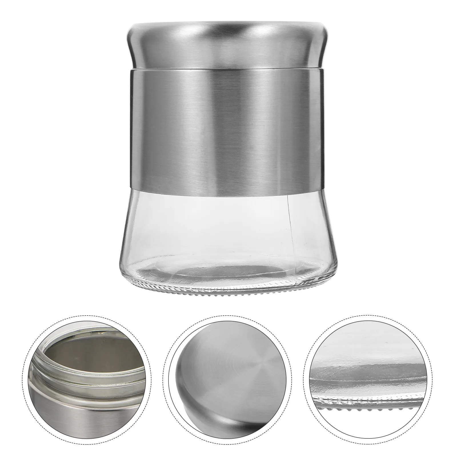 

1 шт. стеклянная банка для специй из нержавеющей стали, герметичный контейнер для приправ, кухонный контейнер для хранения, бутылка для соли и перца для приготовления пищи