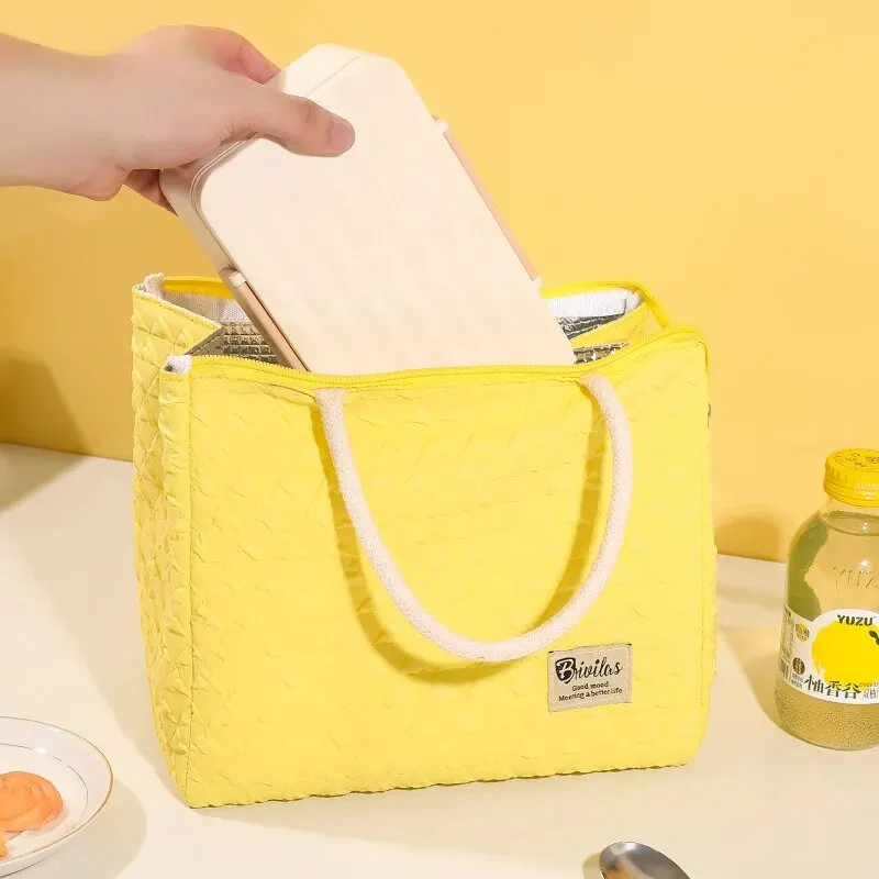 Borsa per il pranzo isolata per le donne, borsa per il pranzo pieghevole e portatile ad ampia apertura durevole, dispositivo di raffreddamento per