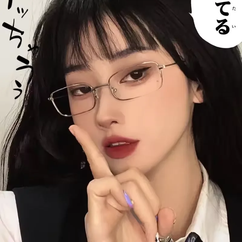 คอสเพลย์อะนิเมะรอบแว่นตาอะนิเมะกรอบโลหะแบน Retro Art Glassesed ผู้ใหญ่เสื้อผ้า Props ปลอมตัวแว่นตาของขวัญ