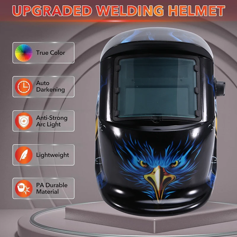 ABJI-Solar Auto-Dimming เชื่อมโล่เชื่อมหัวหน้ากากเชื่อมเชื่อมคริสตัลเหลวเครื่องเชื่อมหน้ากากขนาดใหญ่ดูหน้ากาก