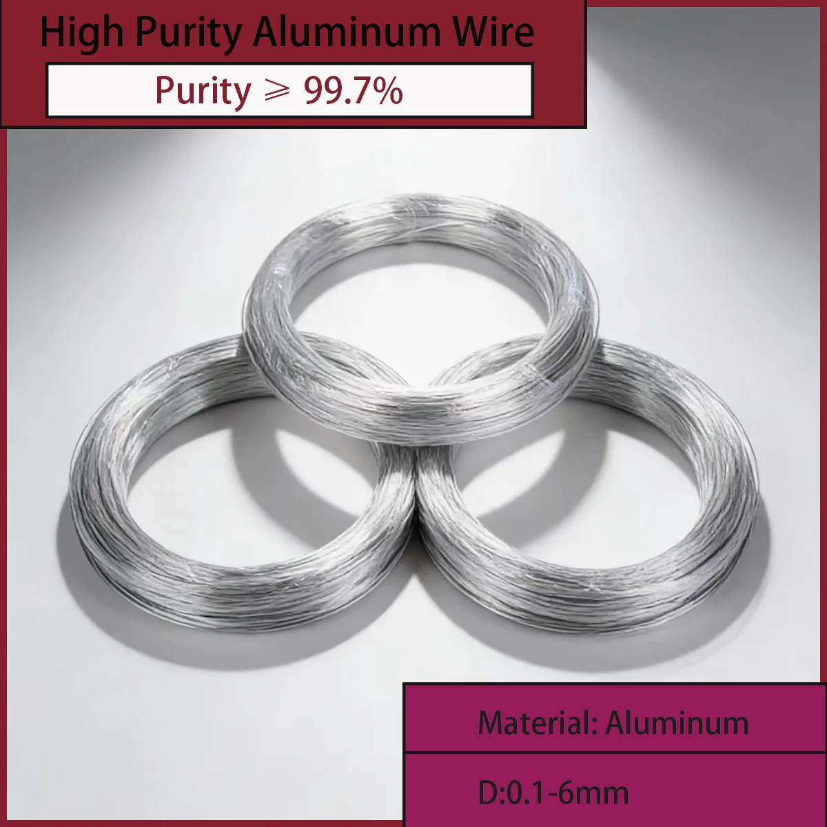 High Purity Aluminum Wire 0.1mm-6mm Aluminium Filament Conductor Yarn Al Wire for Craft/Industry