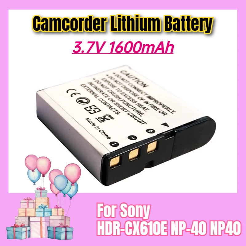 

3.7V 1600mAh CNP-40 Camcorder Lithium Battery,for Sony HDR-CX610E NP-40 NP40