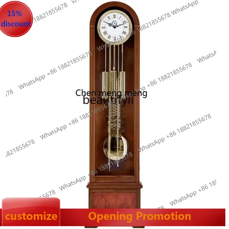 

ss7486 European-Style Living Room Floor Clock Hermle Movement Vertical Clock Simple Mechanical Floor Clock Hg268