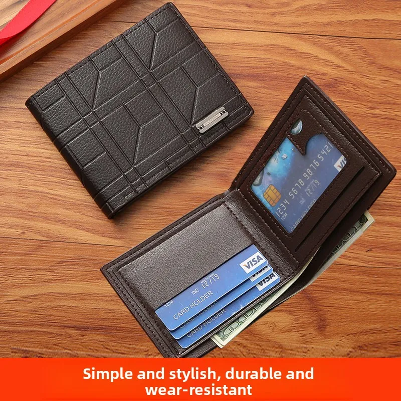 Men's Short Wallet 2024 New Leather Integrated Driver License Card Holder Male Leather Case Popular Card Clip