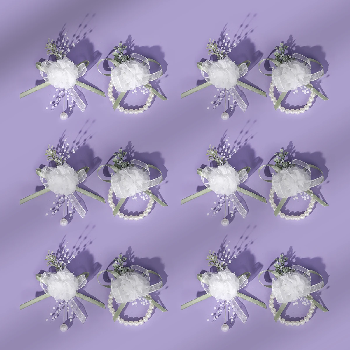 

8PK/Set Elegant and Minimalist Flower Wrist Flower Europe and America Wedding Brides and Bridesmaids Accessories