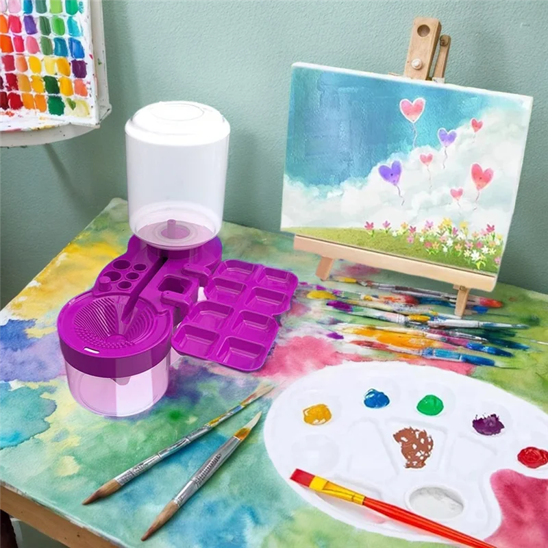 AAAC-lavadora de pinceles de pintura, cepillo de pintura y lavadora de pintura, prensa y drenaje, limpiador de cepillos de llenado de agua automático