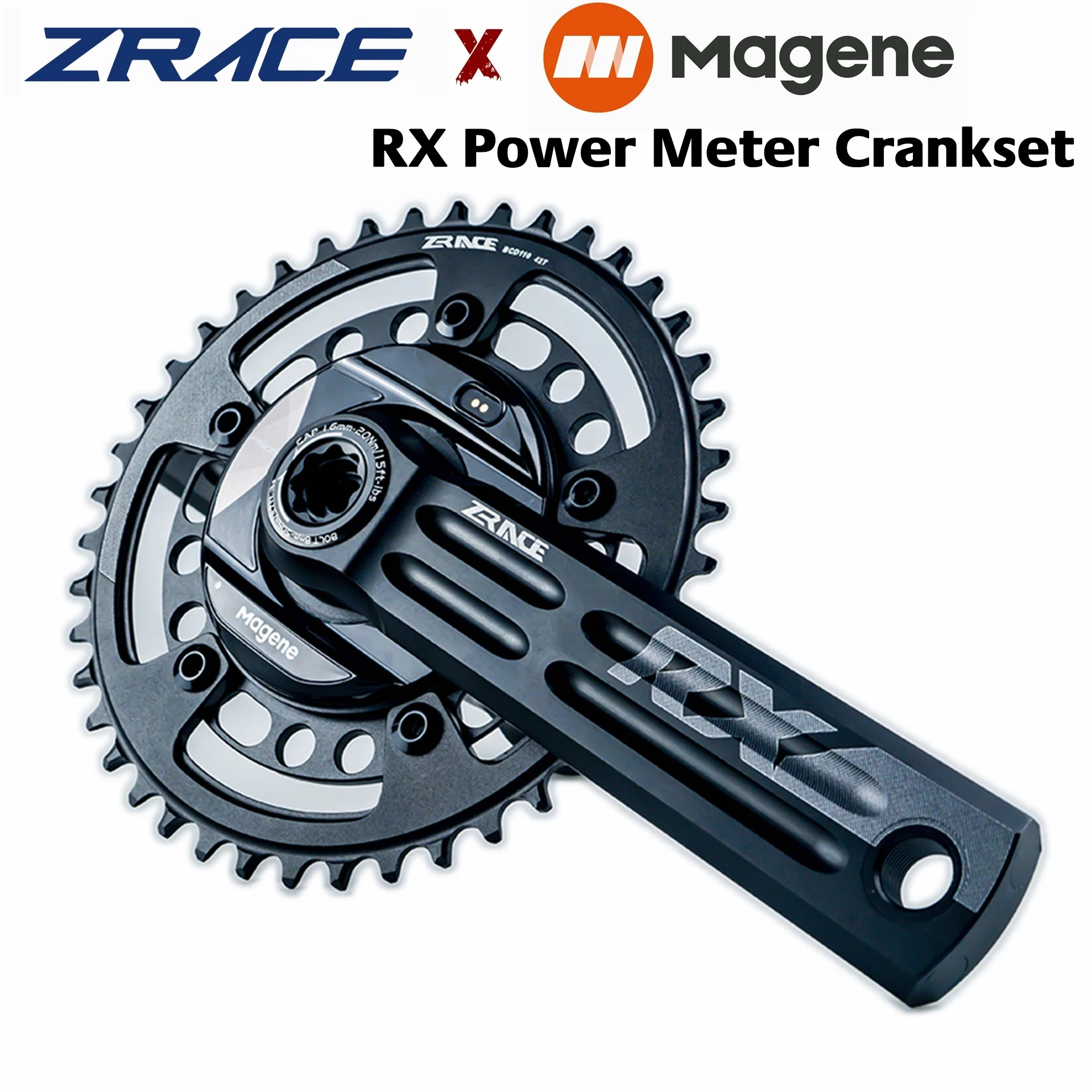 2024 NEW ZRACE x MAGENE RX Power Meter Crankset 2x10/11/12 Speed Chainset,DUB Bottom bracket,Power Crank,P505 Power Meter Spider