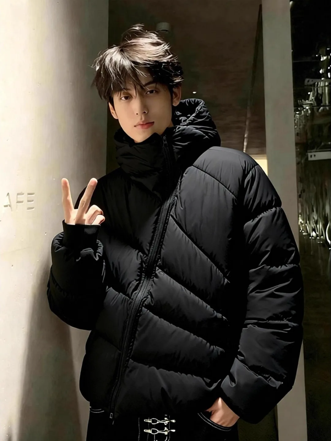 

Мужская утепленная зимняя куртка-пуховик с капюшоном на молнии, легкое хлопковое пальто в американском стиле для активного отдыха и повседневной носки