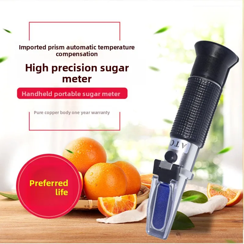 Hand‑held Refractometer 0‑32%, Brix Tester for Fruit Sugar Content and Cutting Fluid Concentration in Food Processing