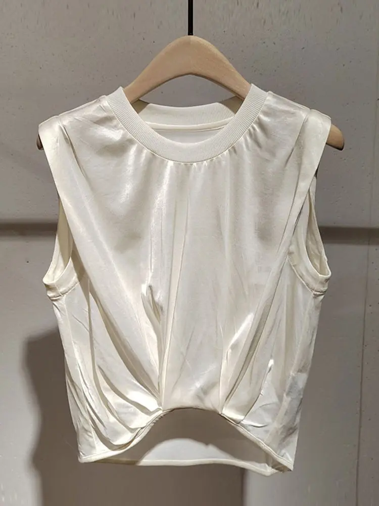 

Легкий спортивный топ свободного кроя с круглым вырезом, летняя новинка 2025 года, майка-жилет для молодых женщин 25-29 лет