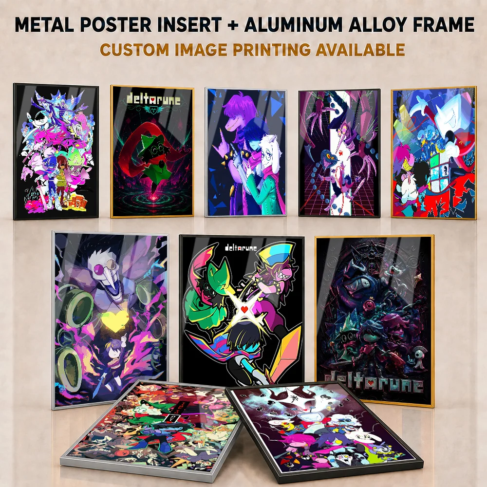 Deltarune Metal Poster With Aluminum Alloy Frame Personalized Mystical Character Tribute Wall Art For Game Room Fantasy Fan Gift