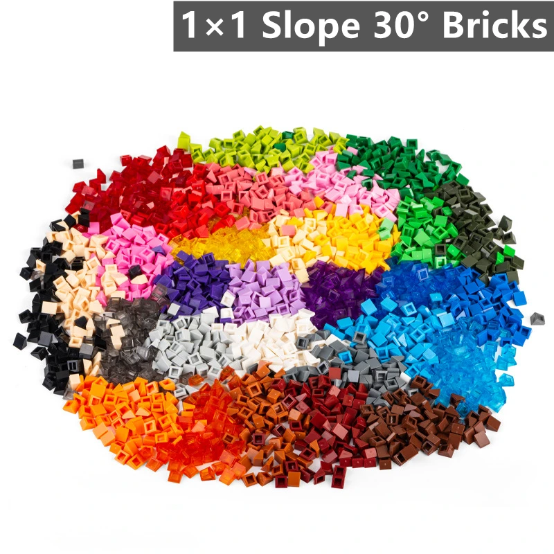 

500 Pcs/Lot DIY Building Blocks Part 50746 Slope 30° 1×1 Figures Bricks Compatible 54200 Pixel Puzzle Assembly Educational Toys