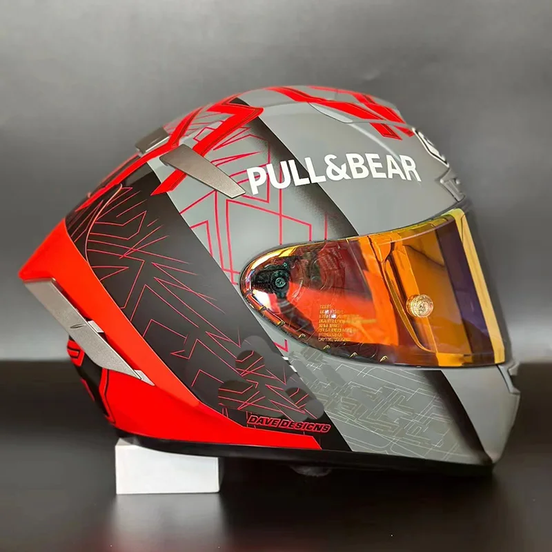 الشتاء النساء والرجال X14 خوذة X-Fourteen رمادي أحمر النمل خوذة المهنية كامل الوجه سباق الدراجات النارية خوذة كاسكو نتوء (غطاء) #2