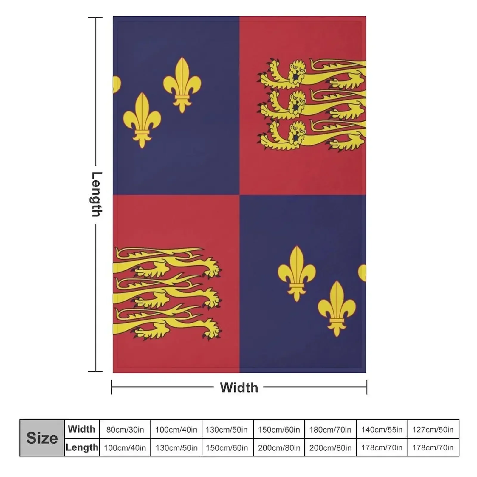 Royal Standard of England / Medieval Flag / 1406-1603 Throw Blanket Vintage Single Sleeping Bag Sofa Throw Luxury Throw Blankets