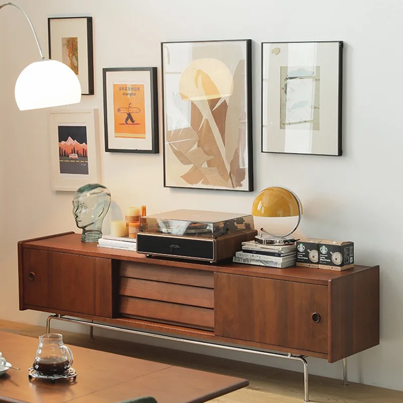 Retro Licht Luxus Bücherregale TV Schrank Kaffee Kombination Wohnzimmer Lagerung Bücherregal Hause Boden Schrank Möbel Estante JTB