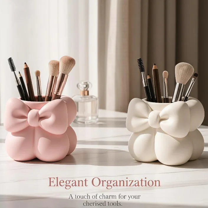 Multifunctional 3D Desk Storage Bucket Makeup Brush Pen Holder Eyebrow Brush Organizer Cosmetic Table Container