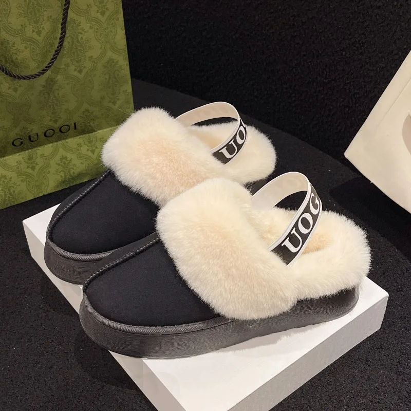 2024 inverno nuova vendita calda moda pelliccia scamosciata calda lana pantofole piatte stivali da neve marca di lusso stivali da neve Slip-On