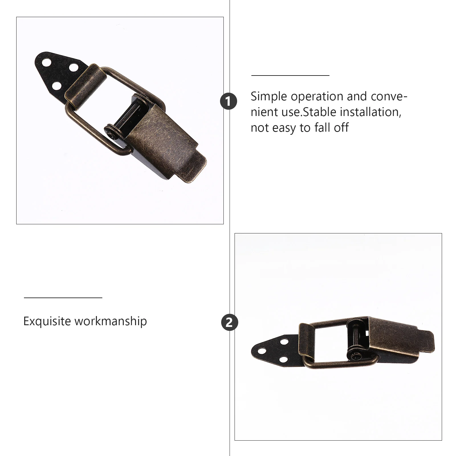 12pcs Spring Loaded Toggle Latch Iron Hasp Chests Rope Lock Padlock Retro Color Jewelry Boxes Durable Replacement