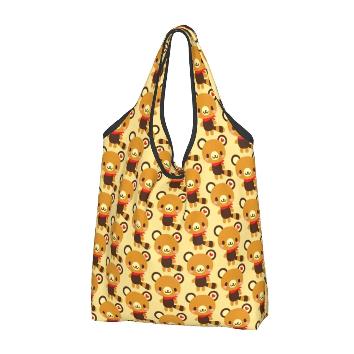 Custom Fashion Printed Cartoon Tenorikuma Sanrio Anime Bear Shopping Tote Bags Portable Shopper Shoulder Handbag