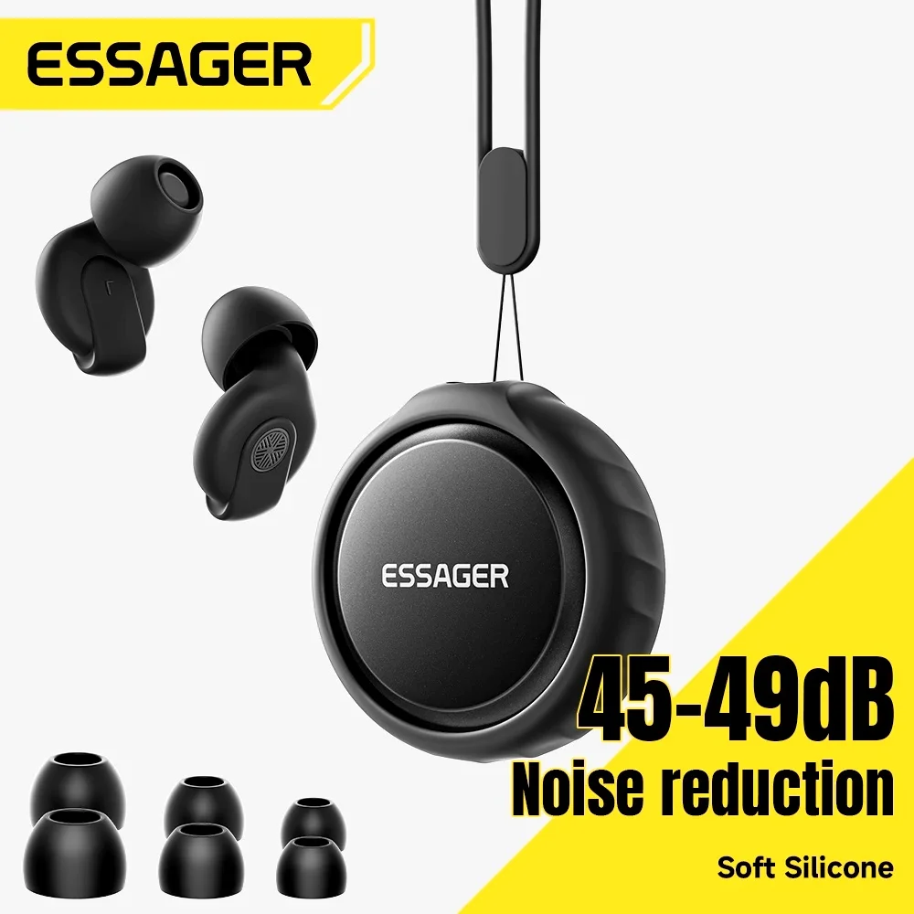 Essager Noise-canceling Sleep Earplugs 45-49dB Anti-Noise Hearing Protection Silicone Soft Earplug for Sleep Work Study Travel