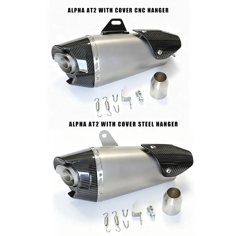 AT2 Tapered Hexagon Motorcycle Exhaust Pipe – Universal Racing Performance Exhaust with Deep Tone, Bolt-On Upgrade for 51mm Inle