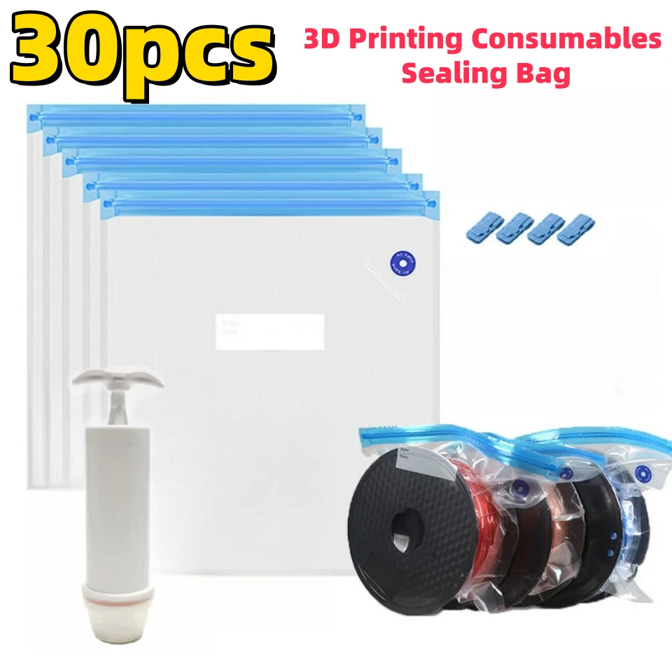 5/10/20/30pcs 3D Printer PLA ABS TPU PETG 1kg Filament Vacuum Storage Bags Keep Material Dry Consumable Safekeep Filament Bag