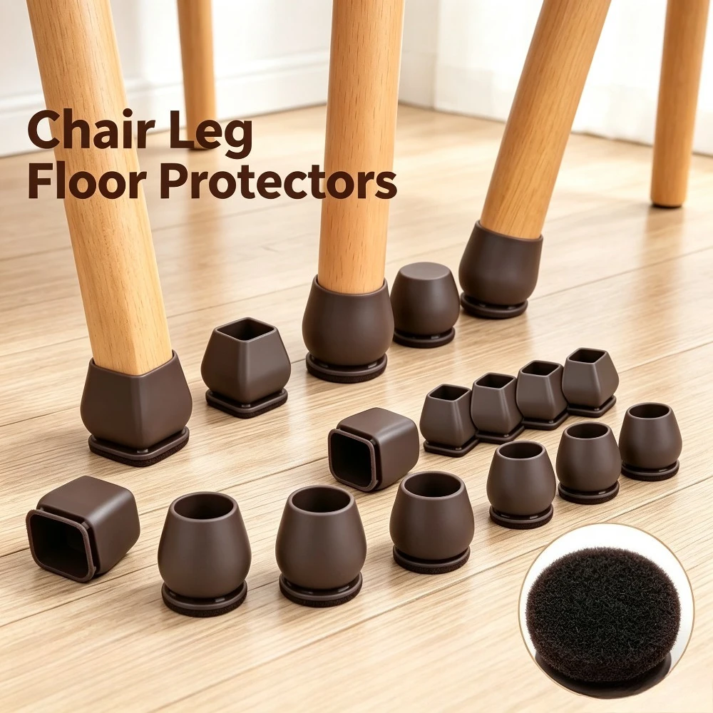 Chair Foot Cover Thick Wrap Felt Pads Non Slip Round Square Floor Protector TPE Noise Reduction Furniture Accessories