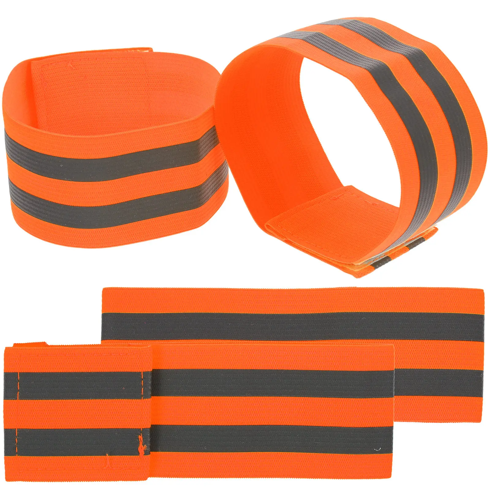 4Pcs Safety Reflective Wristbands High Visibility Night Outdoor Armbands for Running Jogging Hiking Biking Festivals Concerts