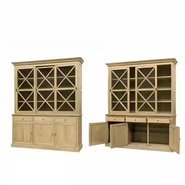 

Американский сельский книжный шкаф из цельного дерева с дверным напольным шкафом, современный простой белый домашний шкафчик в стиле ретро