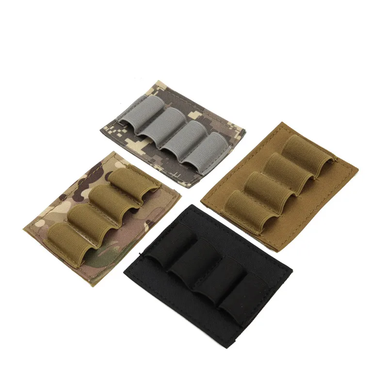 Tactical Nylon Ammo Carrier 12/20Ga Shotgun Shell 4 Round Molle Magazine Pouch Panel with Flashlight & Pen Organizer Outdoor Gea view 2