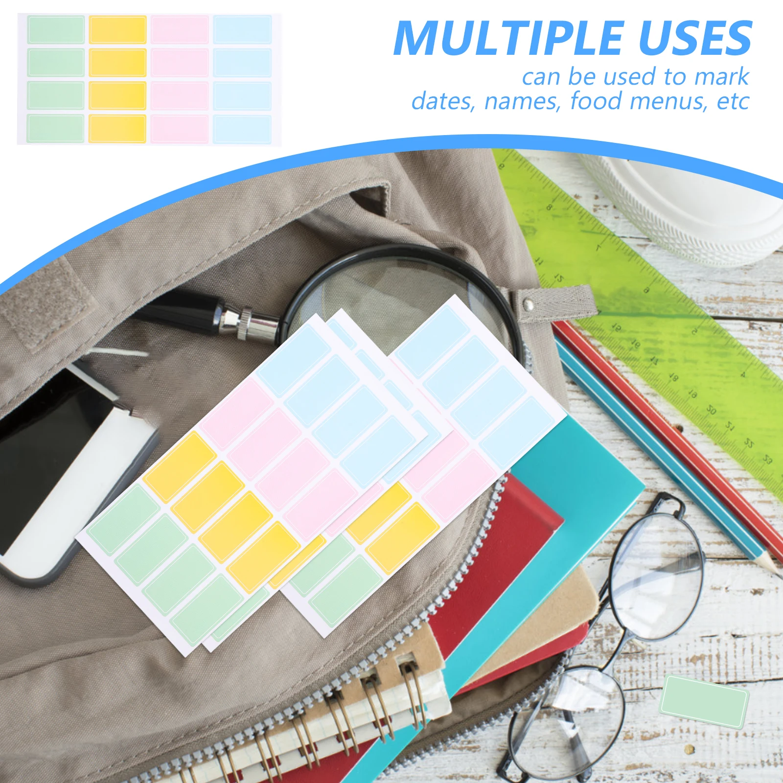

Waterproof Label Sticker Tabs Nameplate Colored Sticky Labels Paper 80 15x30mm Blank Name Stickers for Office Locker Tags