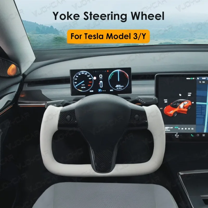 

For Model Y 3 Heating Steering Wheel Model-X-Style for Tesla Personalized Racing Leather Customized Model Y 3 2017-2024