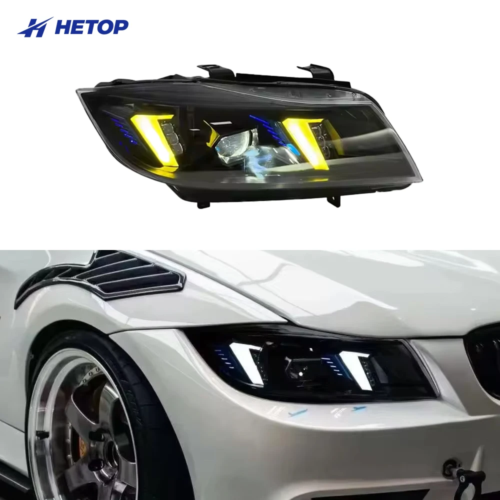 

Фары HETOP 3 серии E90 2005-2012, двухцветные (белый/желтый), в стиле «змеиный глаз», лазерные, для BMW 320i 330i