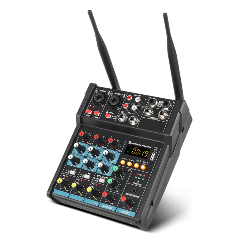 AOSHEN G4-M2 Professional power Mixer Audio Multichannel Wireless Mics