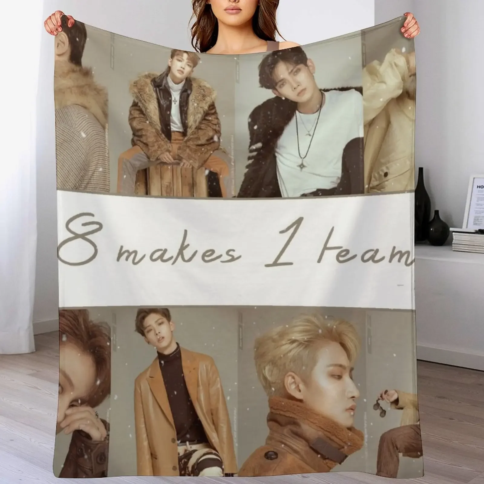 

ATEEZ -8 makes 1 team Throw Blanket For Sofa Thin Summer Nap Travel Blankets