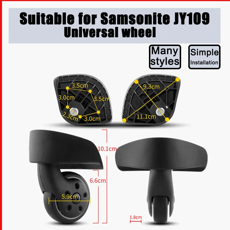 Ruedas de polea para Samsonite JY109, piezas de repuesto para reparación de maleta, rodillo resistente al desgaste