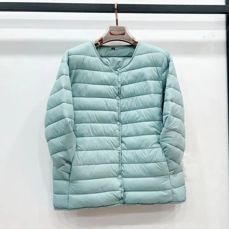 Doublure en coton pour femme, veste à col en V, manteau matelassé ultraléger, garde au chaud, sans col, femme, hiver, nouveau