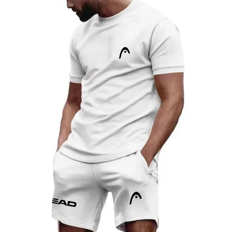 2024 Summer Popular Men\'s T-shirt+Shorts Set Men\'s Sports Set Printed Casual Fashion Short Sleeve T-shirt Set Men\'s Jogging Set