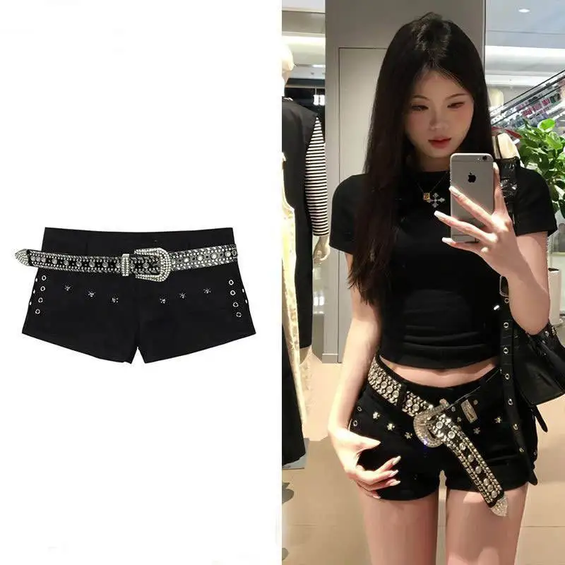 

Low Waist Denim Super orts Women's Skirt Tight Fitting k Color Wrap around Hot Pants Street Sle Summer Faion