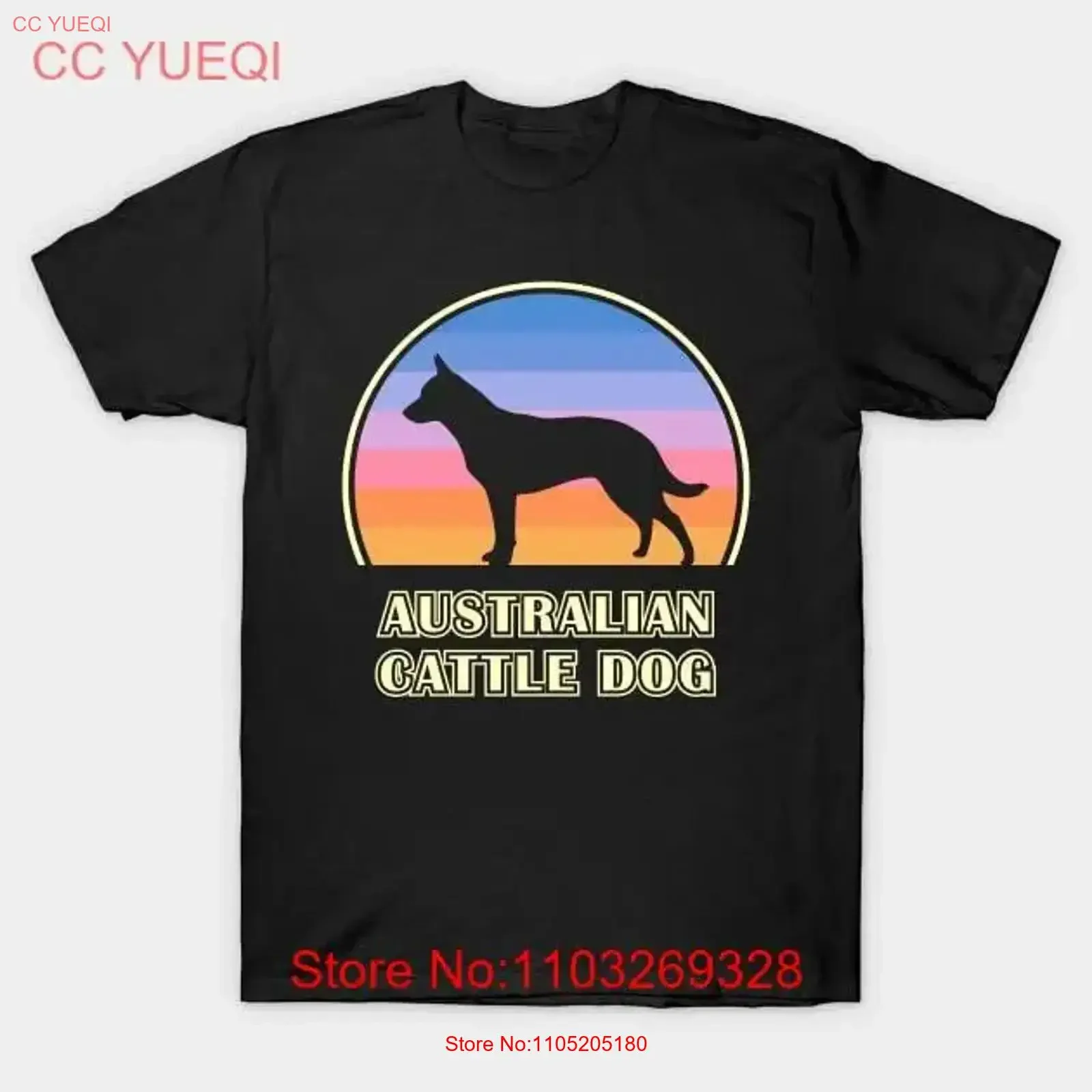 Australian Cattle Dog Vintage Sunset Made in Australia T Shirt S 5XL vintage Washed graphic Stylish Slightly Soft Casual