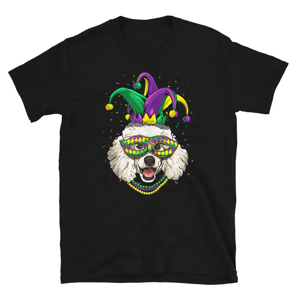 Masked Pary Poodle Mardi Gras New Orleans St Louis Funny Cute Costume T-Shirt Funny Short Sleeve Tshirt Streetwear